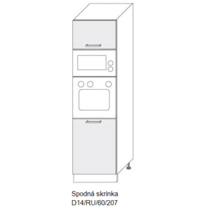 ArtExt Kuchynská linka FLORENCE mat Kuchyňa: Spodná skrinka D14/RU/60/207 / (ŠxVxH): 60 x 207 x 56, 5 cm vyobraziť