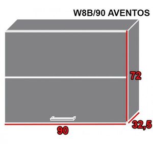 ArtExt Kuchynská linka FLORENCE mat Kuchyňa: Horná skrinka W8B/90 AVENTOS / korpus grey, lava, biela (ŠxVxH) 90 x 72 x 32, 5 cm vyobraziť