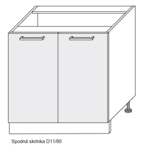 ArtExt Kuchynská linka Brerra - lesk Kuchyňa: Spodná skrinka D11/80 / (ŠxVxH) 80 x 82 x 50 cm vyobraziť