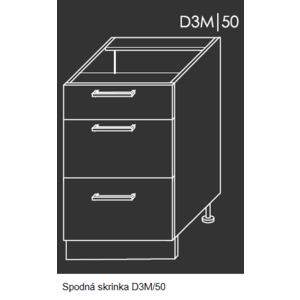 ArtExt Kuchynská linka Brerra - mat Kuchyňa: Spodná skrinka D3M/50 / (ŠxVxH) 50 x 82 x 50 cm vyobraziť