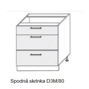ArtExt Kuchynská linka Brerra - mat Kuchyňa: Spodná skrinka D3M/80 / (ŠxVxH) 80 x 82 x 50 cm vyobraziť