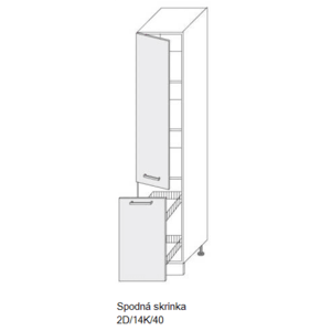 ArtExt Kuchynská linka Brerra - mat Kuchyňa: Spodná skrinka 2D/14K/40 / (ŠxVxH) 40 x 207 x 56, 5 cm vyobraziť