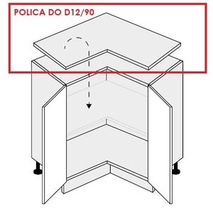 ArtExt Kuchynská skrinka spodná rohová, D12/90 Quantum Prevedenie: Polica do D12/90 vyobraziť