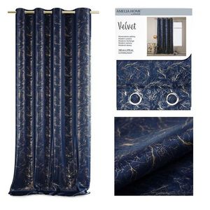 ArtFlhf Tieniaci záves VELVET LIGHTNING K | 140 x 270 cm Farba: Modrá - Navy vyobraziť