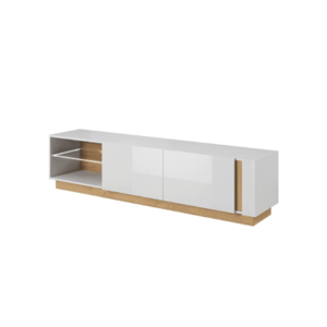 ArtLas TV stolík ARTENS 187 s LED | dub grandson/biely lesk vyobraziť