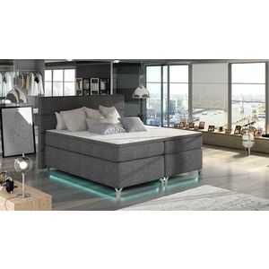 ArtElta Manželská posteľ AMADEO Boxspring s LED osvetlením | 140 x 200 cm Farba: BAO 04 - Sawana 05 (sivá) vyobraziť