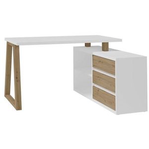ArtAdrk Písací stolík IWO ll | biela matná / dub artisan vyobraziť