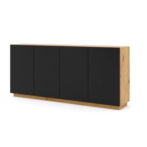 ArtBm Komoda AURA 4D | dub artisan/čierny mat vyobraziť