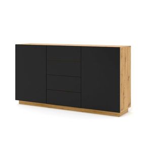 ArtBm Komoda AURA 2D4S | dub artisan/čierny mat vyobraziť
