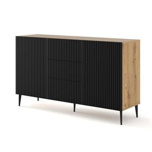 ArtBm Komoda RAVENNA B 2D3S 150 | dub artisan / čierna matná Prevedenie: Dub artisan / čierny mat / čierne nohy vyobraziť