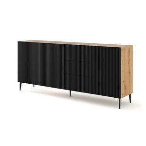 ArtBm Komoda RAVENNA B 3D3S 200 | dub artisan / čierna matná Prevedenie: Dub artisan / čierny mat / čierne nohy vyobraziť