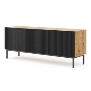 ArtBm Komoda RAVENNA B 3D3S 200 | dub artisan / čierna matná Prevedenie: Čierna matná / dub artisan / čierna podnož vyobraziť