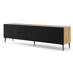 ArtBm TV stolík RAVENNA B 4D 200 | dub artisan / čierna matná Prevedenie: Dub artisan / čierny mat / čierne nohy vyobraziť
