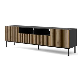 ArtBm TV stolík RAVENNA F 2D2S 200 | čierna matná / dub artisan Prevedenie: Čierna matná / dub artisan / čierna podnož vyobraziť