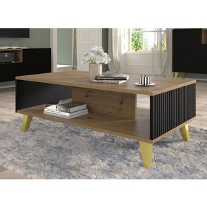 ArtBm Konferenčný stolík RAVENNA B 90 | dub artisan / čierna matná Prevedenie: Dub artisan / čierna matná / zlaté nohy vyobraziť
