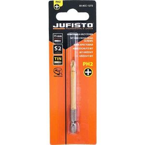 Krížový bit, titánový S2, PH2 x 75 mm, Jufisto vyobraziť