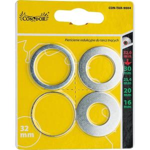 Redukčný krúžok pre pílové kotúče, 32/30 mm, 32/25, 4 mm, 32/20 mm, 32/16 mm, sada 3 ks, Drel vyobraziť