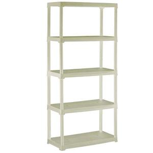 Regál plastový T80/5E ecru 176x80x40cm – 5 políc/30kg vyobraziť