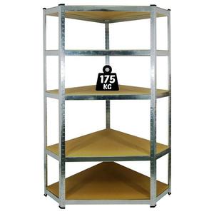 Kovový regál 0892 pozinkovaný rohový 180x90x30cm – 5 polic/175kg vyobraziť