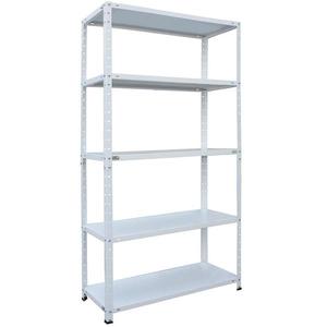 Kovový regál biely 178x90x30 cm – 5 políc/80kg vyobraziť
