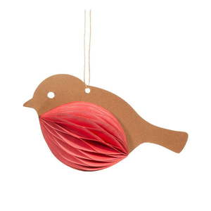Papierová ručne vyrobená vianočná ozdoba 7 cm Honeycomb Robin – Sass & Belle vyobraziť