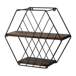 Hnedá poschodová polica zo smrekového dreva 44 cm Liliales – Kalune Design vyobraziť