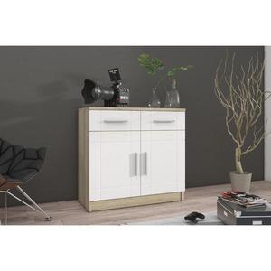 Komoda Paris 2F2S biela/sonoma vyobraziť
