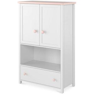 Komoda 2D1S Luna LN-11 biely/ružové vyobraziť