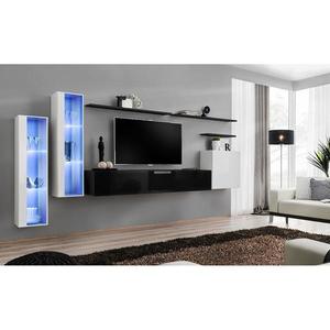 Obývacia stena Switch Sklo +LED XI Biely/čierna vyobraziť