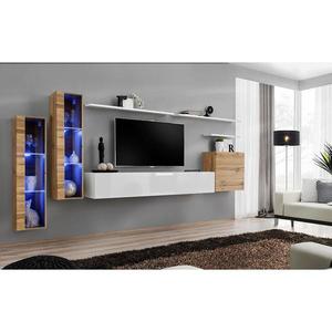 Obývacia stena Switch Sklo +LED XI Wotan/Biely vyobraziť