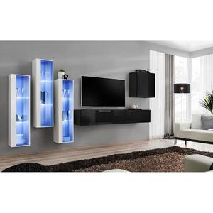 Obývacia stena Switch Sklo +LED XIII Biely/čierna vyobraziť
