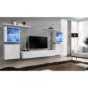 Obývacia stena Switch Sklo +LED XIV Biely vyobraziť