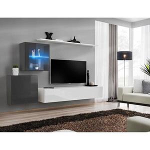 Obývacia stena Switch Sklo +LED XV Grafit vyobraziť
