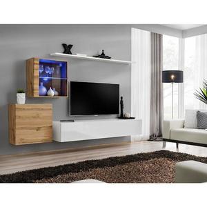 Obývacia stena Switch XV Sklo +LED wotan / biela vyobraziť