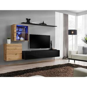 Obývacia stena Switch XV Sklo +LED wotan / čierna vyobraziť