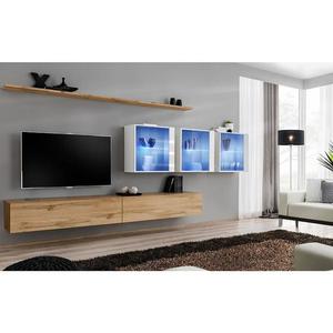 Obývacia stena Switch XVII Sklo +LED Biely vyobraziť
