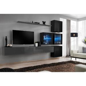 Obývacia stena Switch XIX Sklo +LED Grafit/čierna vyobraziť