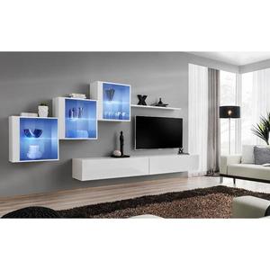 Obývacia stena Switch XIX Sklo +LED Biely vyobraziť