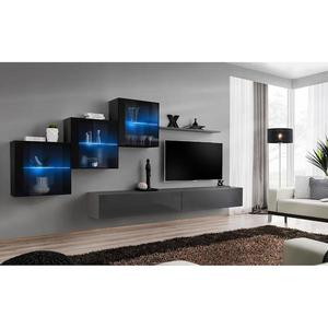 Obývacia stena Switch XIX Sklo +LED čierna/Grafit vyobraziť