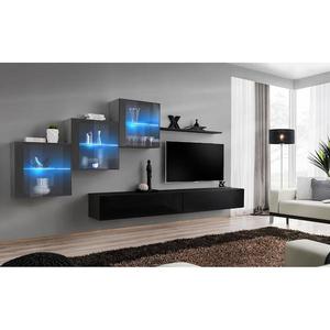Obývacia stena Switch XIX Sklo +LED Grafit/čierna vyobraziť