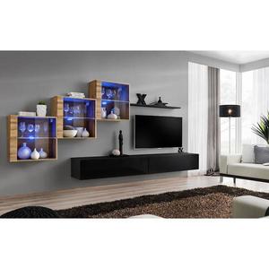 Obývacia stena Switch XIX Sklo +LED Wotan/čierna vyobraziť