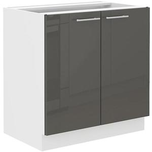 Kuchynská skrinka Lara 80zl 2f Bb Mdf Šedá lesk vyobraziť