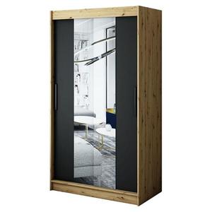 Skriňa Halifax T1 120 Dub Artisan/čierna/Zrkadlo vyobraziť