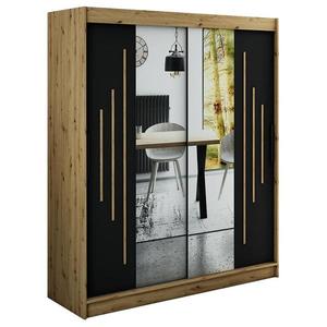 Skriňa Halifax Y1 180 Dub Artisan/čierna/Zrkadlo vyobraziť