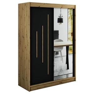 Skriňa Halifax Y2 150 Dub Artisan/čierna/Zrkadlo vyobraziť