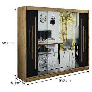 Skriňa Halifax Y2 250 Dub Artisan/čierna/Zrkadlo vyobraziť
