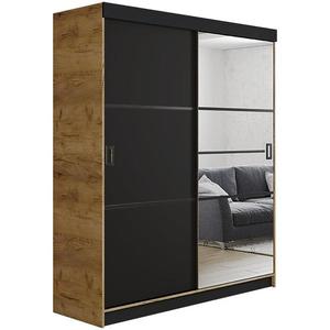 Skriňa Retro 138 4L craft/ Dvierka čierna vyobraziť