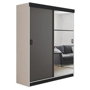 Skriňa Retro 138 5L Biely / Dvierka grafit vyobraziť