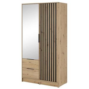 Skriňa Nelly 2d Zrkadlo Dub Artisan/Čierna vyobraziť