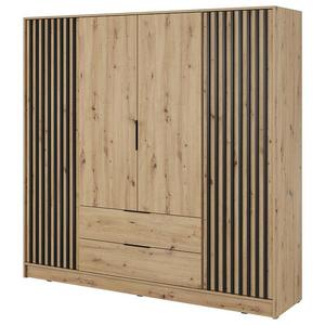 Skriňa Nelly 4d Dub Artisan/Čierna vyobraziť
